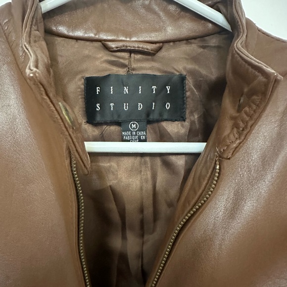 Infinity Studio Size M Brown Leather Jacket - Picture 3 of 4